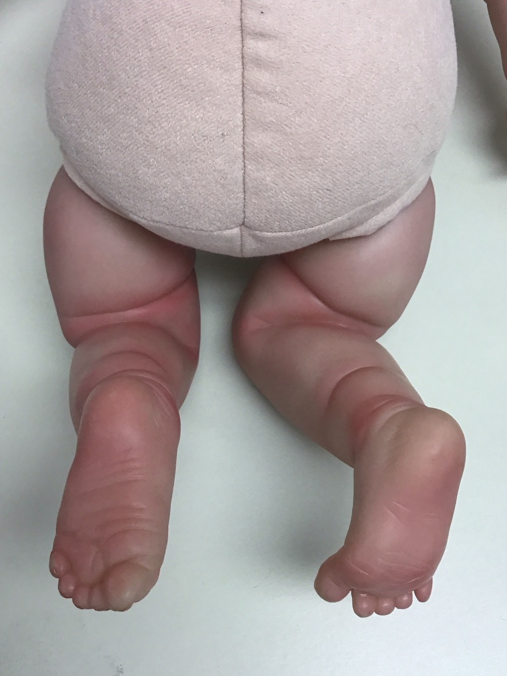 Reborn “Maddy” Beige Fabric Body Baby Doll with Vinyl Limbs - Picture 4 of 8